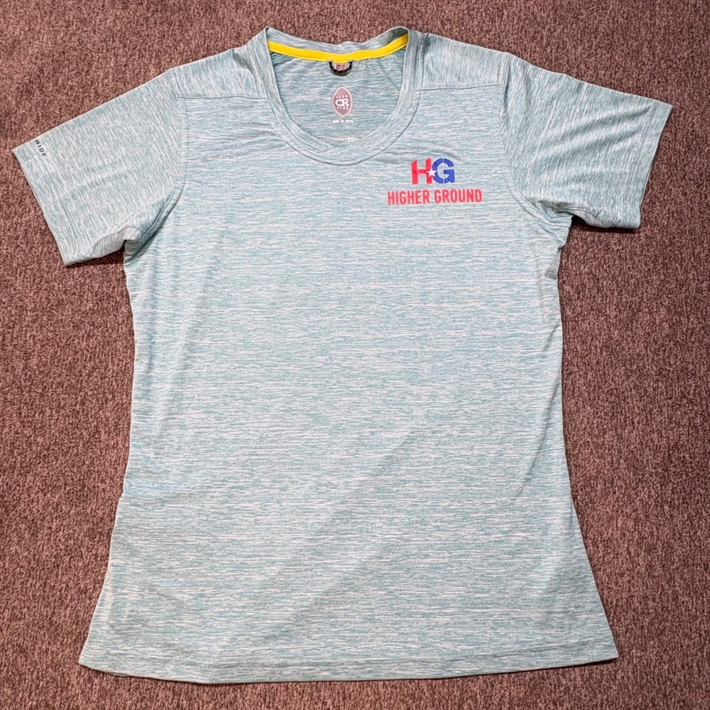 Club Ride Higher Ground Cycling Tee Teal Heather Short Sleeve Bike Shirt Medium